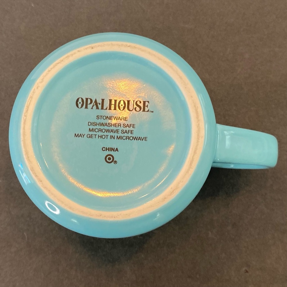 Opalhouse Opal House Stoneware Kitty Cat Heart Coffee Mug Teal Blue 14 oz - Picture 8 of 9